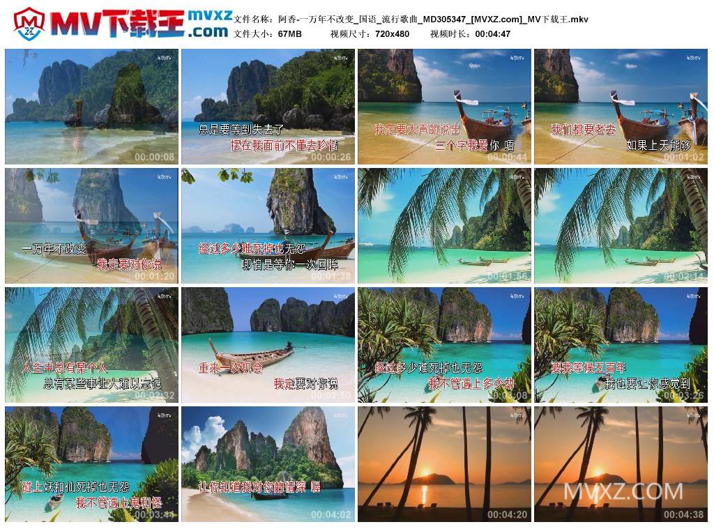 阿香-一万年不改变_国语_流行歌曲_MD305347